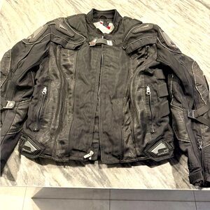 Joe Rocket Mesh Armored Motorcycle Jacket Black Riding Coat Mens Size M